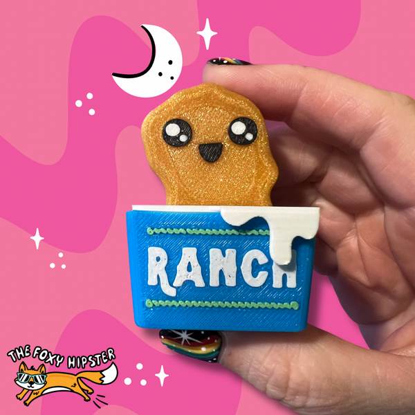 Chicken Nugget Dipped in Ranch Fidget Toy Clicker