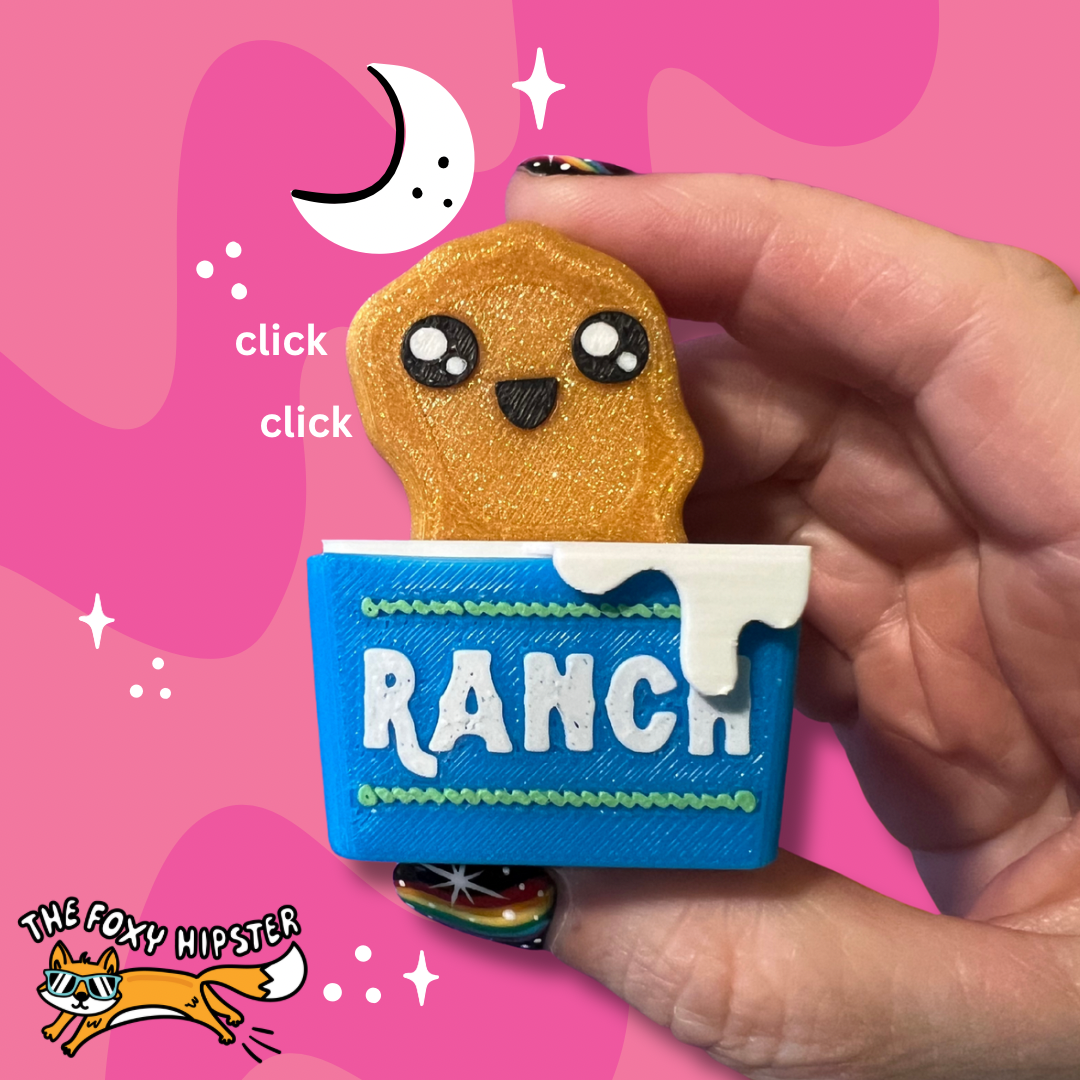 Chicken Nugget Dipped in Ranch Fidget Toy Clicker
