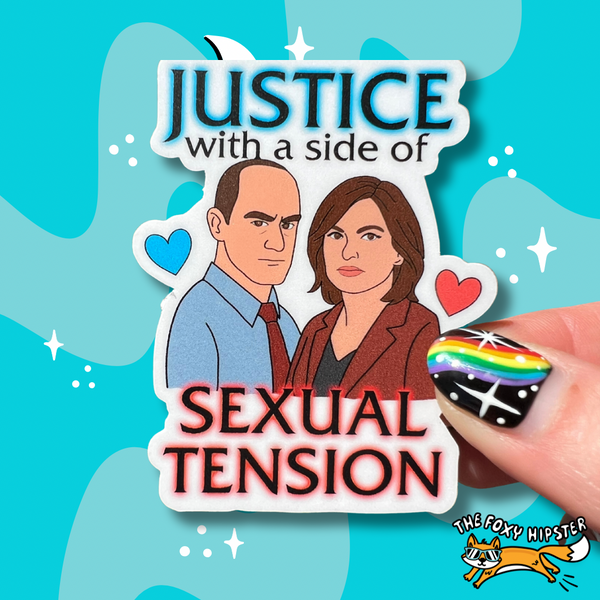 SVU Stabler and Benson Justice with a side of Sexual Tension Vinyl Sticker