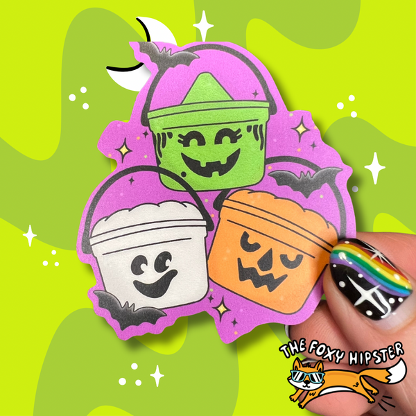 Halloween Boo Bucket 90’s Nostalgia Vinyl Sticker