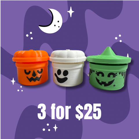 Boo Bucket SET OF 3 Fidget Toy Clicker Keychain Bag Charm