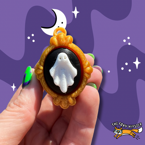 Ghost Frame Fidget Toy Clicker Keychain Bag Charm