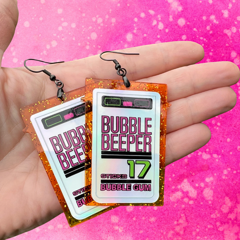 Bubble Beeper Nostalgic Gum Dangle Earrings