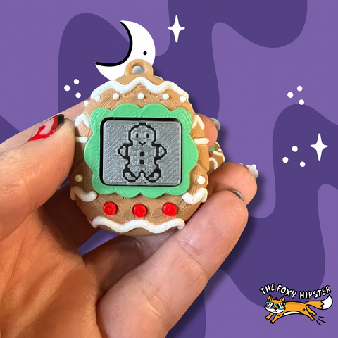 Gingerbread Man Christmas Winter Holiday Fidget Toy Clicker Keychain