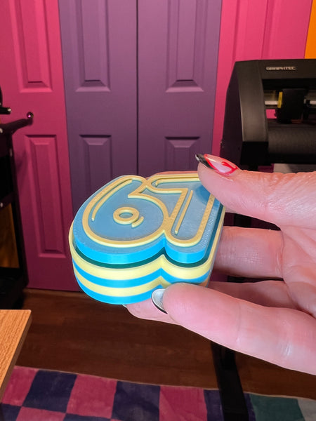 67  Trend 6 7 Fidget Toy Clicker Keychain