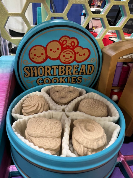 Shortbread Cookie Tin Fidget Toy Clicker 5 clicks