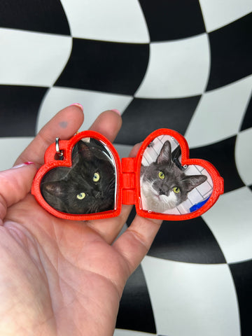 Custom Heart Locket Keychain Choose your photos!