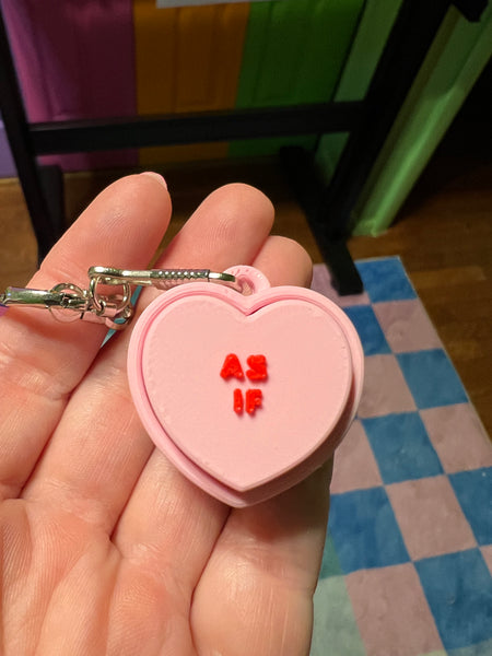 AS IF Conversation Heart Fidget Toy Clicker Keychain Bag Charm