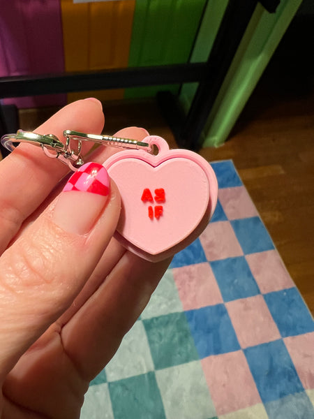 AS IF Conversation Heart Fidget Toy Clicker Keychain Bag Charm