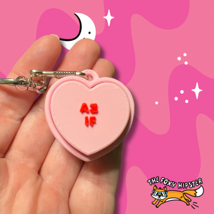 AS IF Conversation Heart Fidget Toy Clicker Keychain Bag Charm