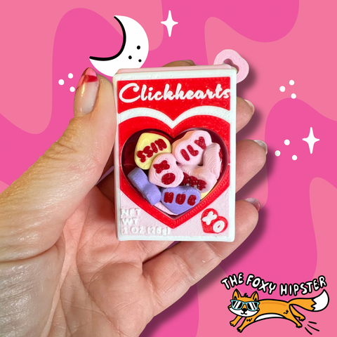 Candy Conversation Hearts Fidget Toy Clicker Keychain