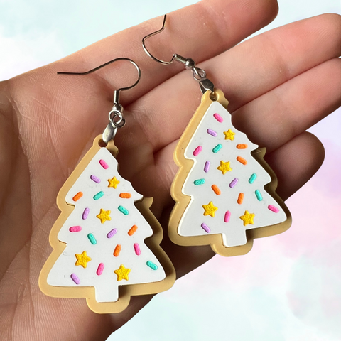 Christmas Tree Sugar Cookies Dangle Earrings