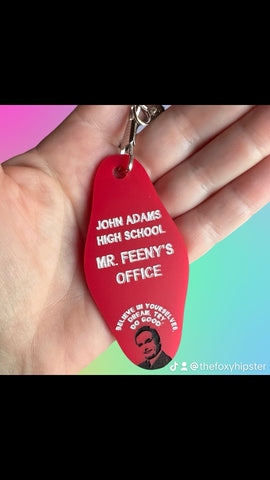 John Adams High School Mr Feeny Boy Meets World Keychain