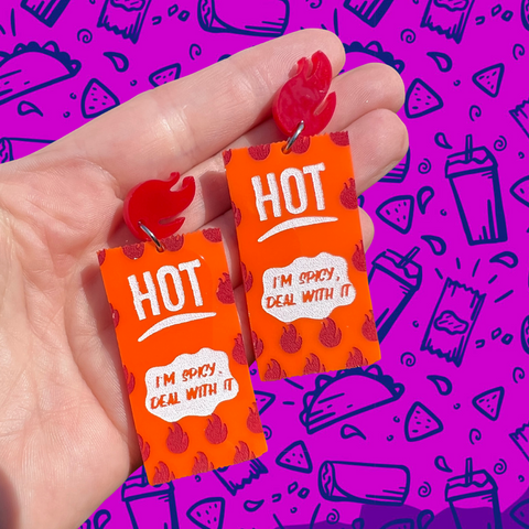 Taco Bell Hot Sauce Dangle Earrings