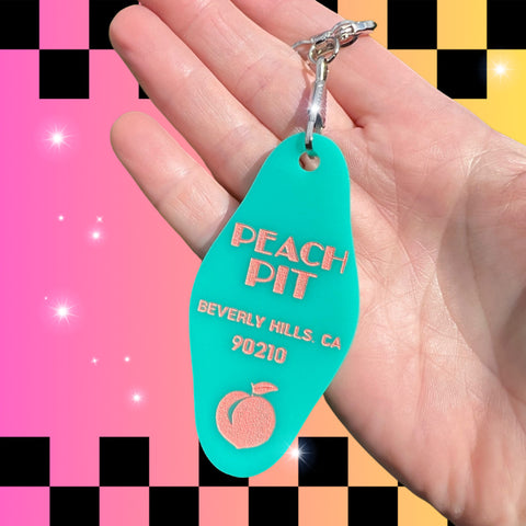 Peach Pit Keychain