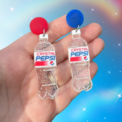 Crystal Pepsi Dangle Earrings