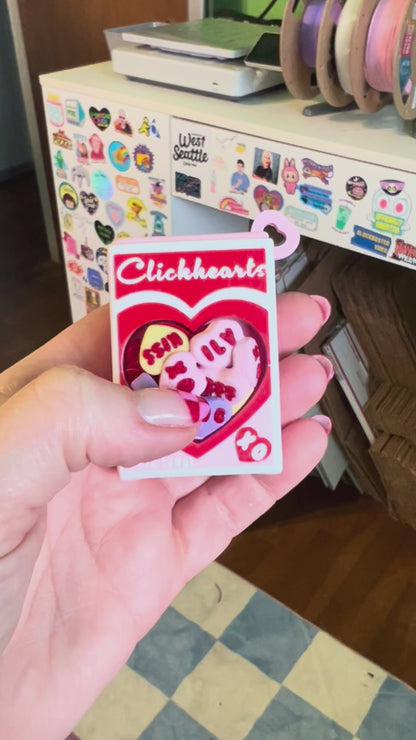 Candy Conversation Hearts Fidget Toy Clicker Keychain