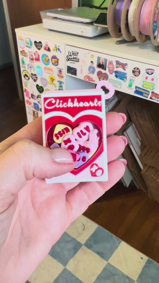 Candy Conversation Hearts Fidget Toy Clicker Keychain