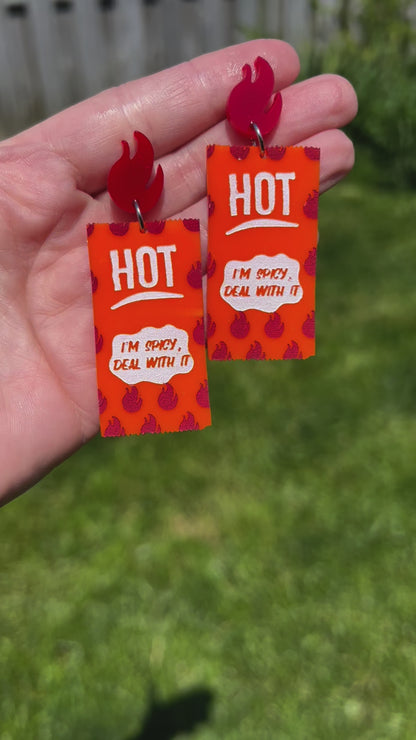 Taco Bell Hot Sauce Dangle Earrings