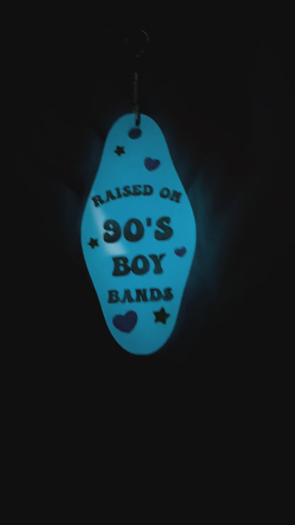 Raised on 90s Boy Band Glow in the Dark Keychain