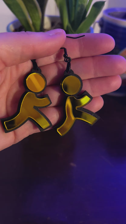 AOL Running Man Dangle Earrings