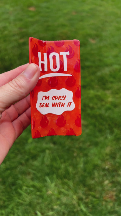 Hot Sauce Packet 4 inch Hair Claw