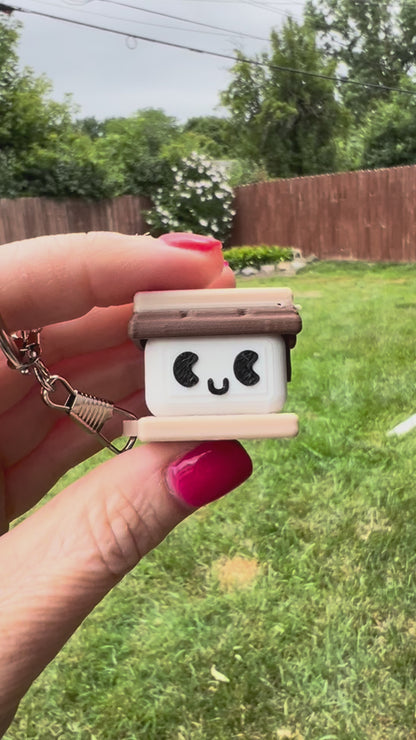 Smores Campfire Fidget Toy Clicker Keychain