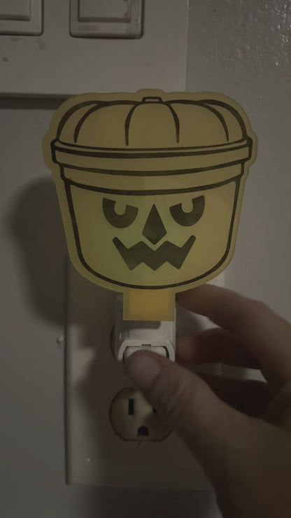 Halloween Orange Boo Bucket Acrylic Night Light