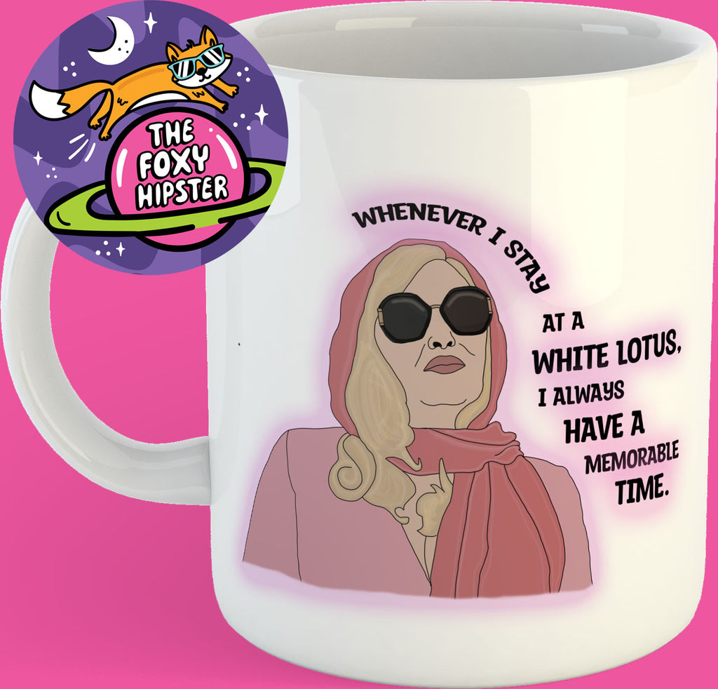 Tanya White Lotus Memorable Time 11oz coffee mug