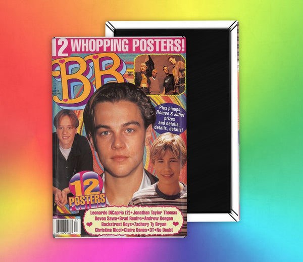 Bop BB 90's Teen Magazine Leonardo DiCaprio JTT Fridge Magnet