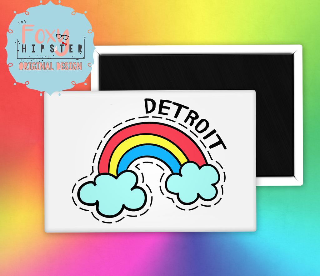 Detroit Rainbow Fridge Magnet