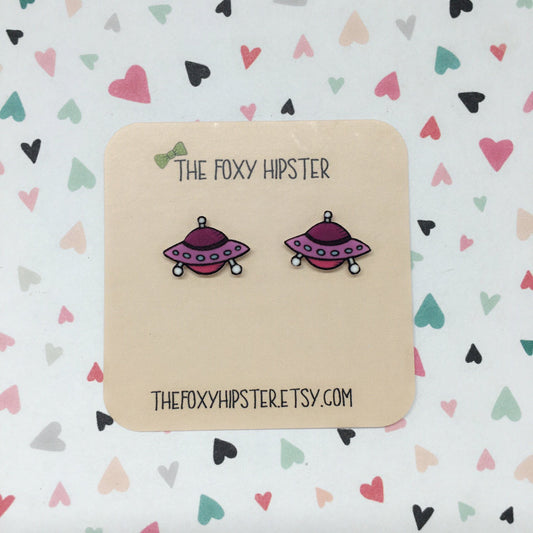 Space Ship Stud Earrings
