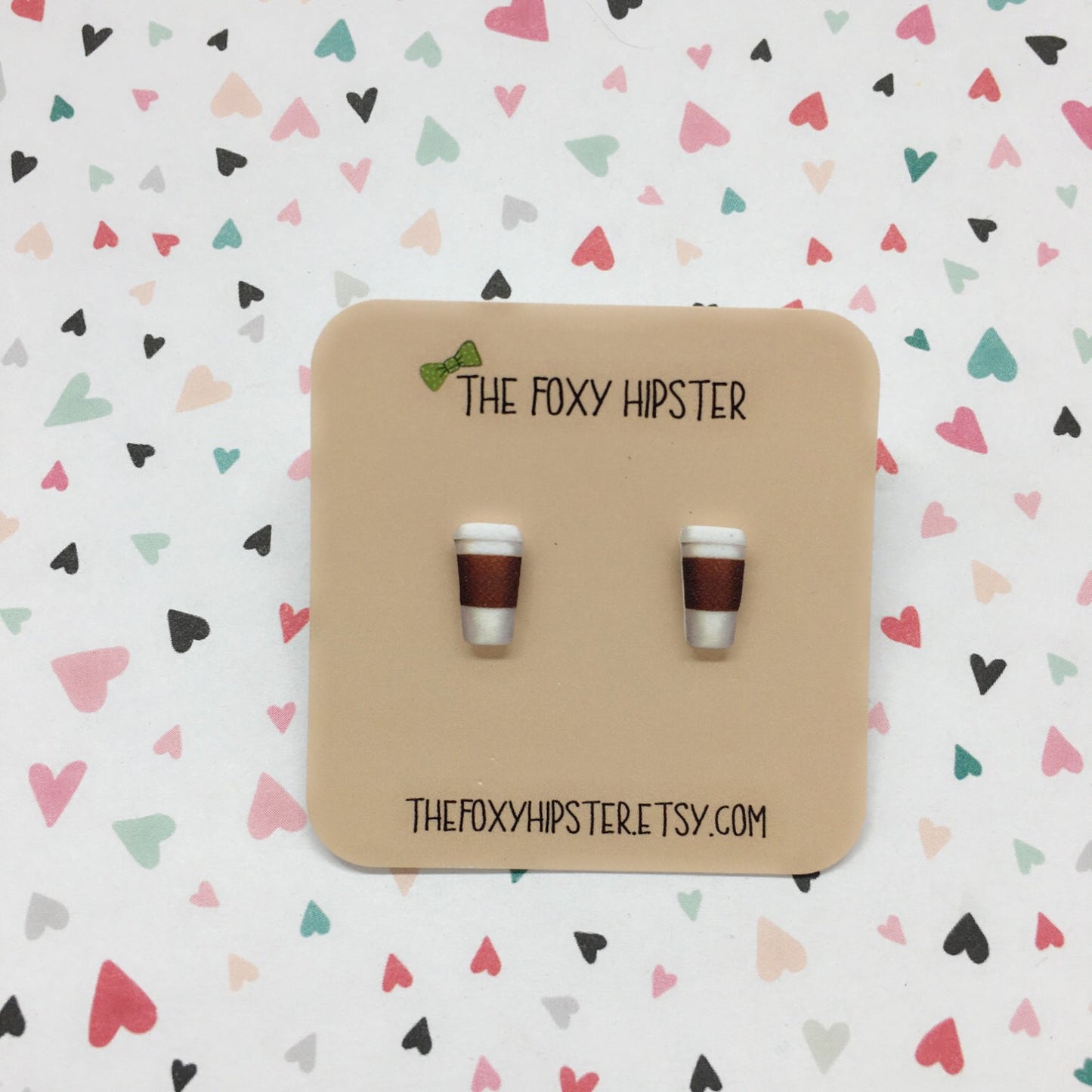 Coffee Cup Stud Earrings