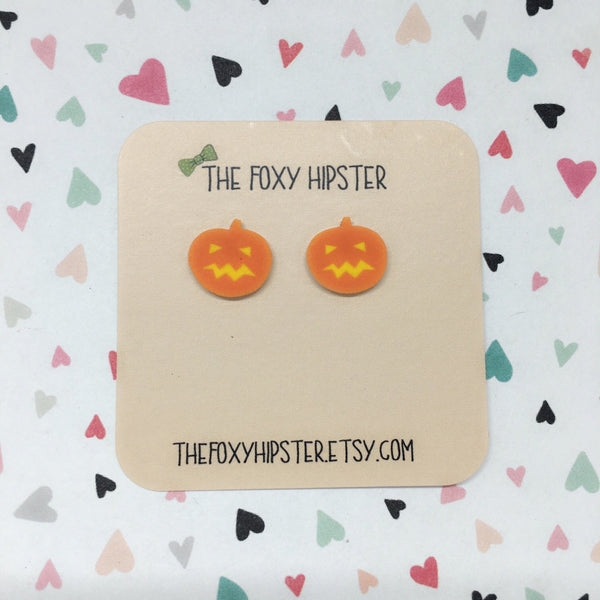 Pumpkin Stud Earrings Halloween