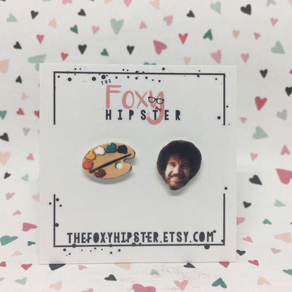 Bob Ross Stud Earrings