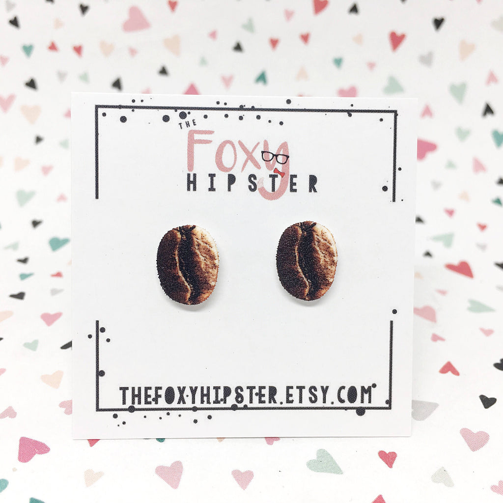 Coffee Bean Stud Earrings