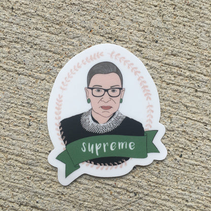 Ruth Bader Ginsburg Supreme Vinyl Sticker