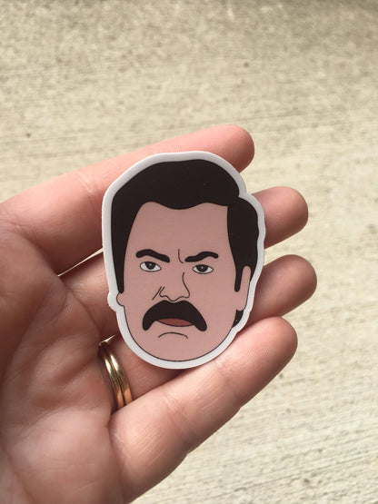 Ron Swanson Vinyl Sticker