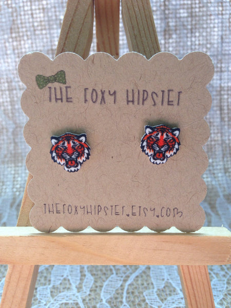 Detroit Tigers Inspired Stud Earrings