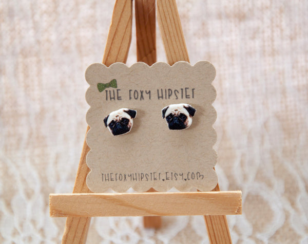 Pug Dog Breed Stud Earrings