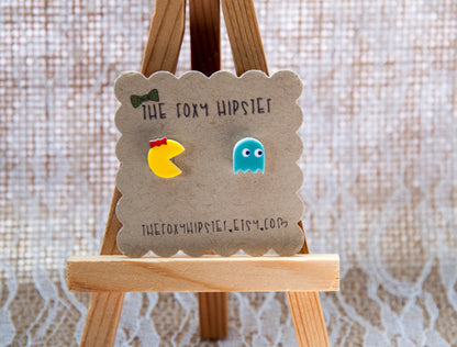 Ms Pac-Man Stud Earrings
