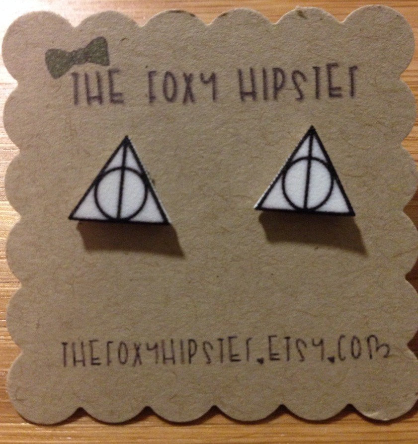 Harry Potter deathly hallows Inspired Stud Earrings