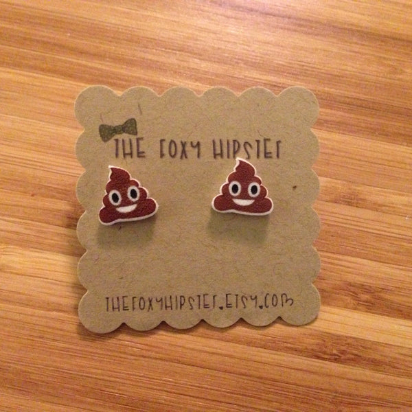 Poop Emoji stud Earrings
