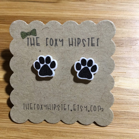 Dog Paw Stud Earrings