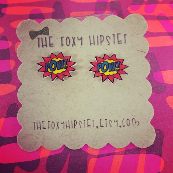 Pow! Comic book Stud Earrings