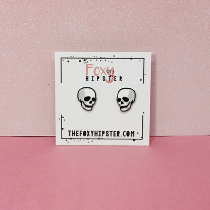 Skeleton Skull Stud Earrings