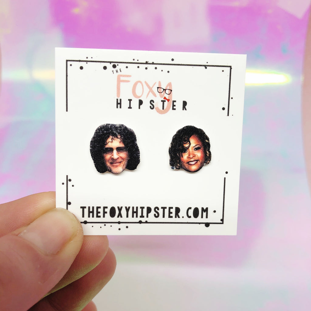 Howard Stern and Robin Quivers Stud Earrings