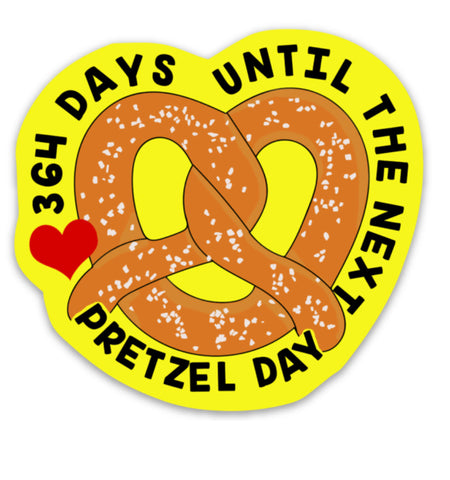 Pretzel Day Countdown Vinyl Sticker