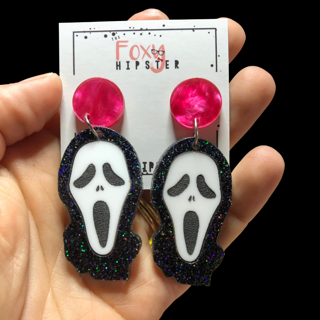 Scream Ghostface Dangle Earrings