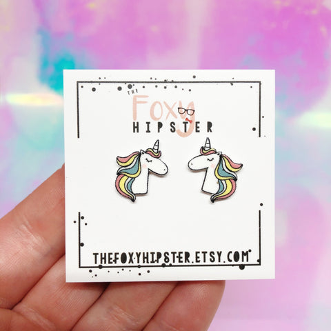 Pastel Unicorn Stud Earrings
